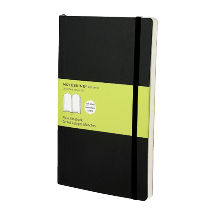 Notitieboek Moleskine large 130x210mm blanco soft cover zwart