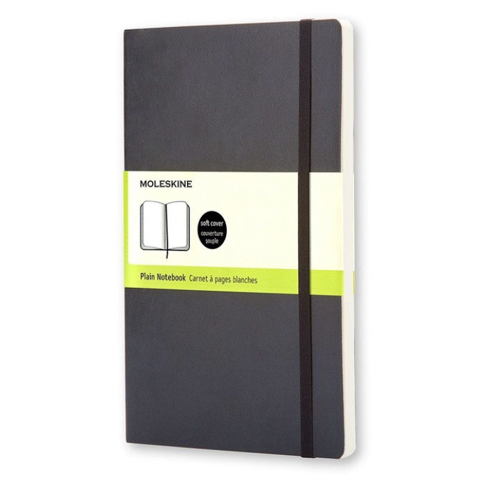 Notitieboek Moleskine pocket 90x140mm blanco soft cover zwart