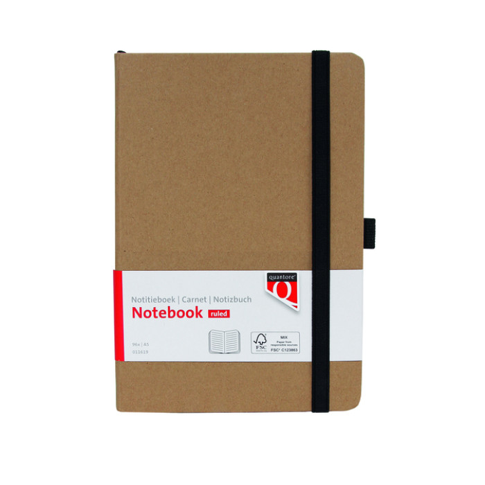 Notitieboek Quantore A5 lijn 192blz 80gr kraft
