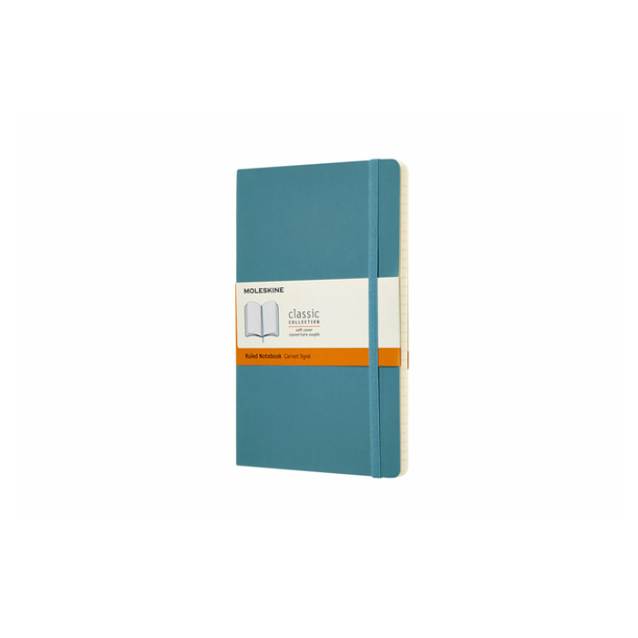 Notitieboek Moleskine large 130x210mm lijn soft cover reef blue