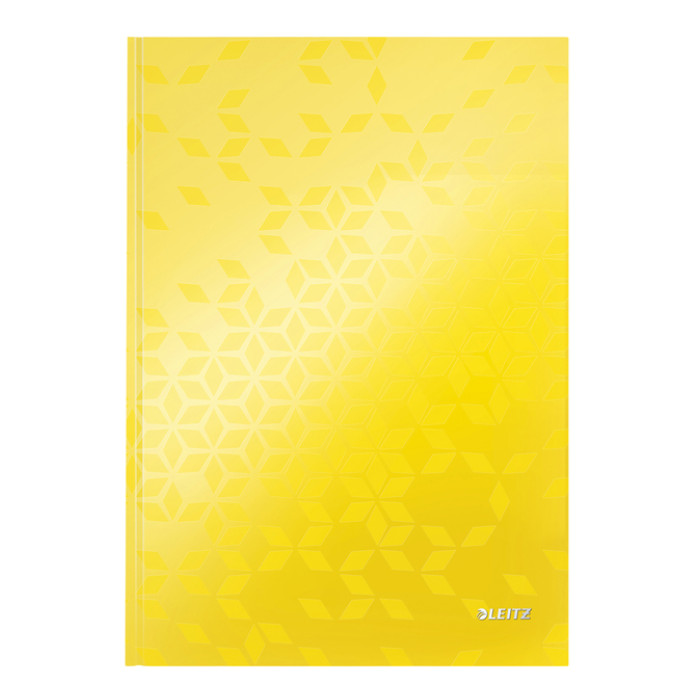 Notitieboek Leitz WOW A4 160blz 90gr lijn geel