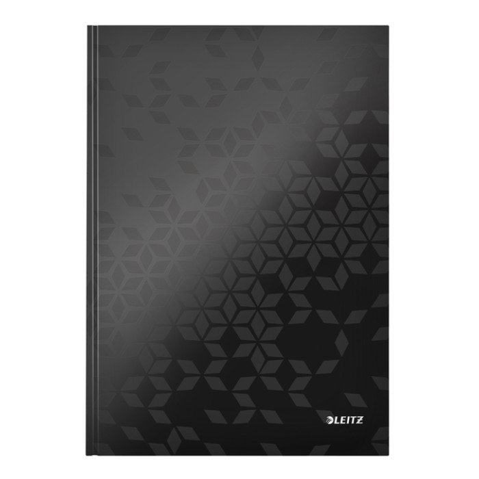 Notitieboek Leitz WOW A4 160blz 90gr lijn zwart