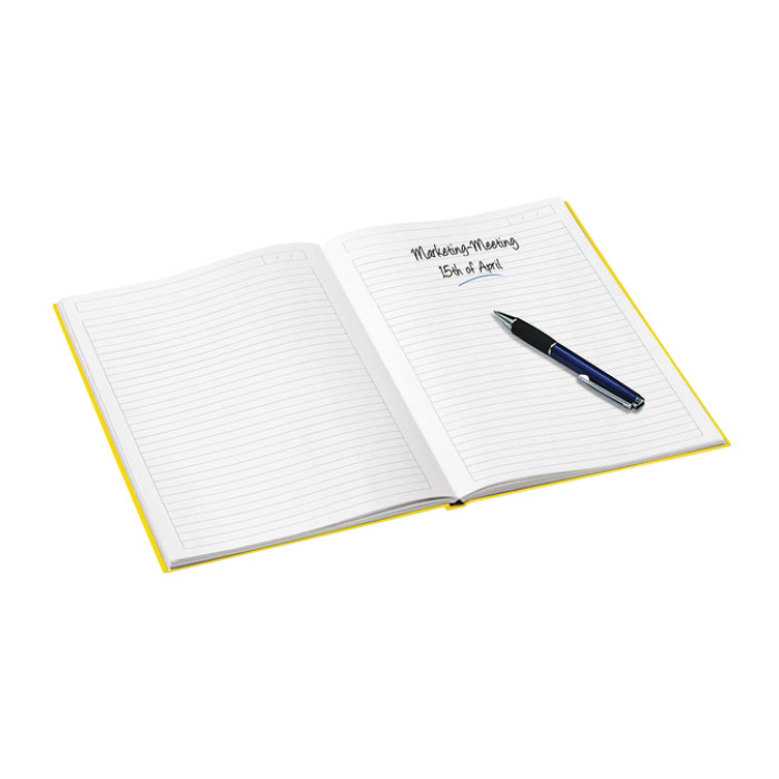 Notitieboek Leitz WOW A5 160blz 90gr lijn geel