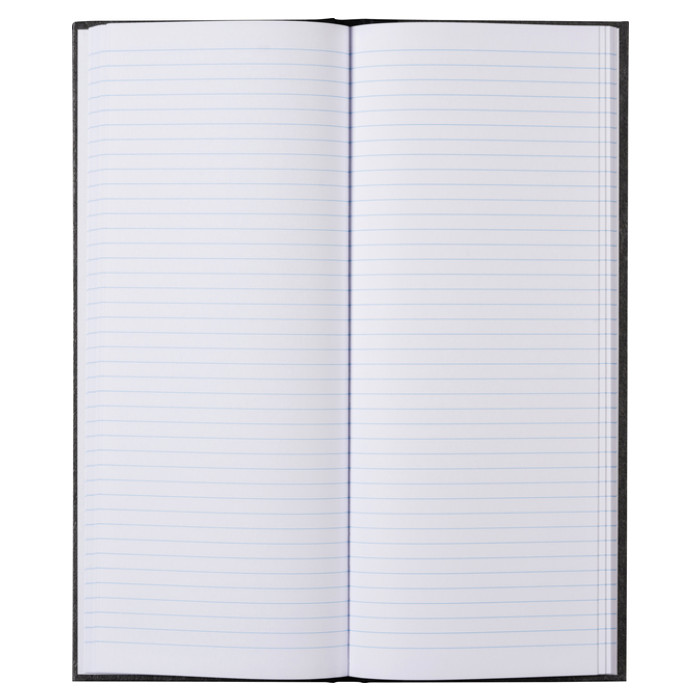 Notitieboek 135x330mm lijn 192blz 70gr grijs gewolkt