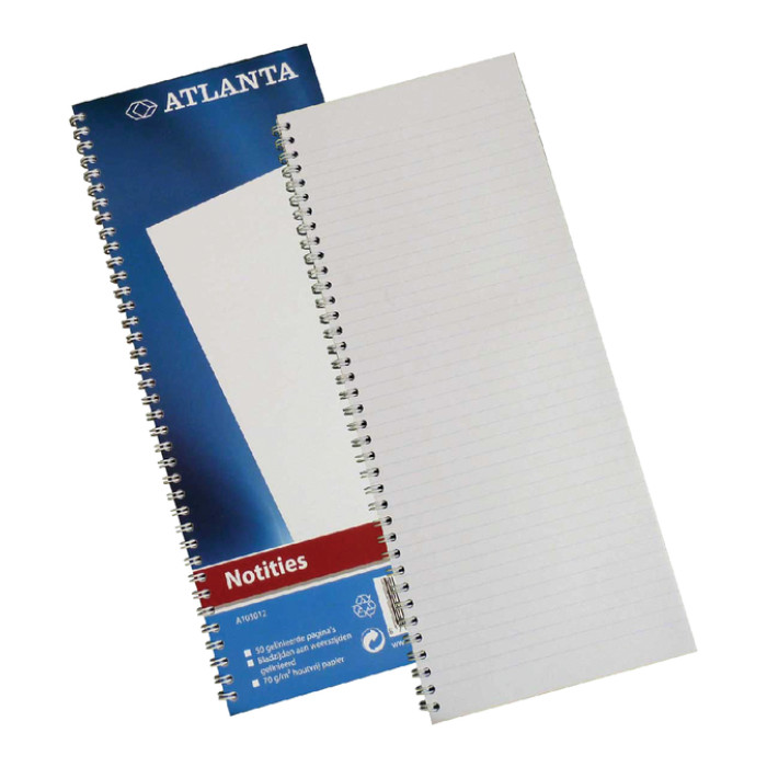 Notitieboek Djois Atlanta enkelvoudig 330x135mm 100 bladzijdes blauw