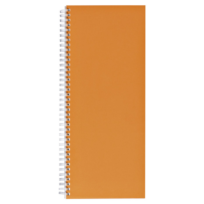 Notitieboek 135x330mm lijn 160blz 70gr spiraal oranje