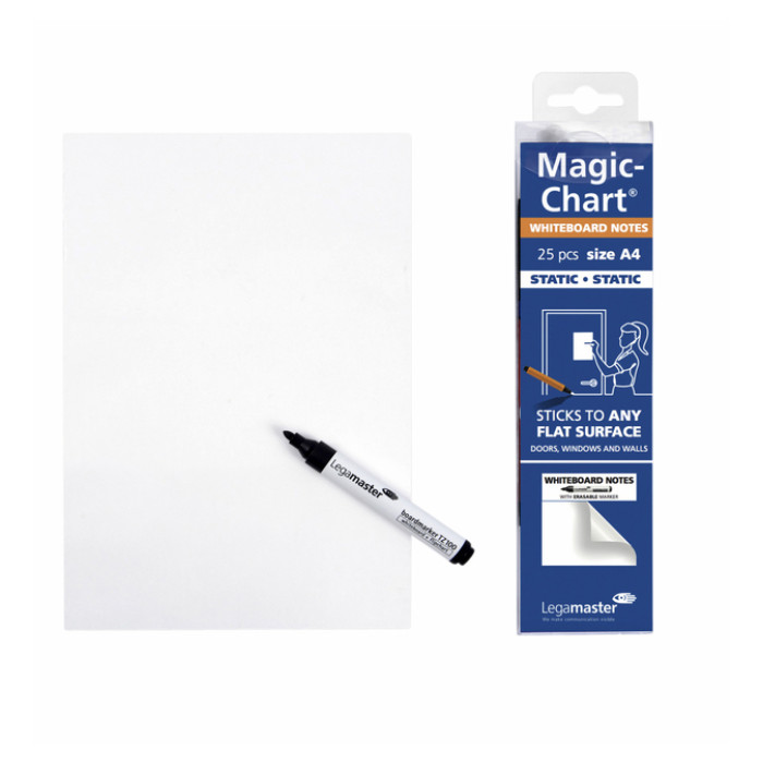Magic-chart notes Legamaster whiteboard 20x30cm wit 25 vel