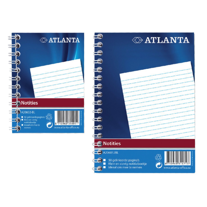 Notitieboek Djois Atlanta A7 lijn 100blz met zijspiraal
