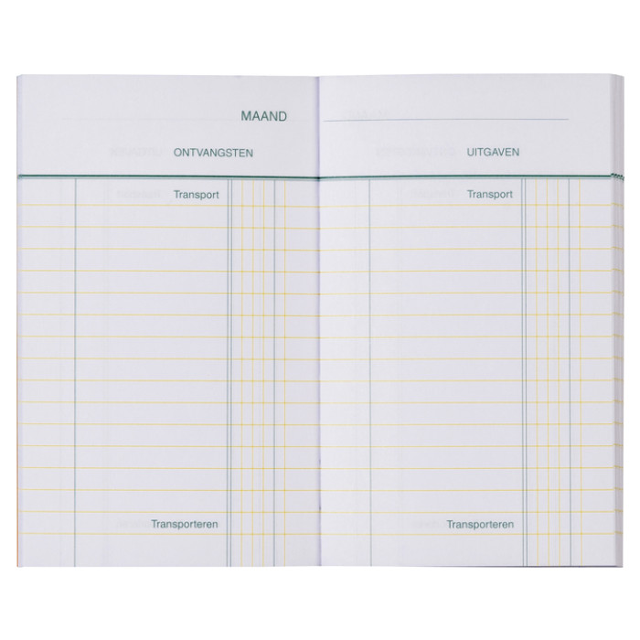 Kasboek 135x83mm 72blz 1 kolom oranje