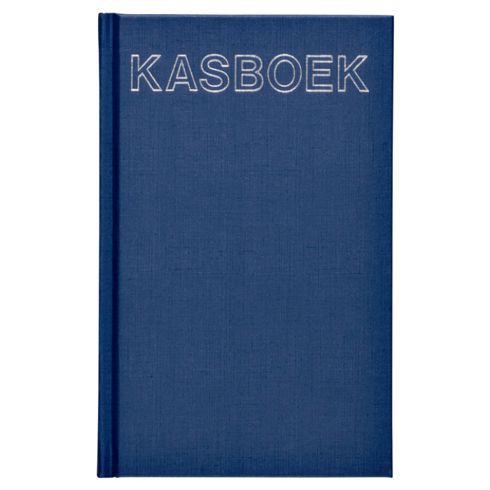 Kasboek 103x165mm 192blz 1 kolom blauw