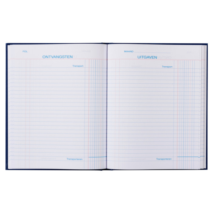 Kasboek 165x210mm 192blz 1 kolom blauw