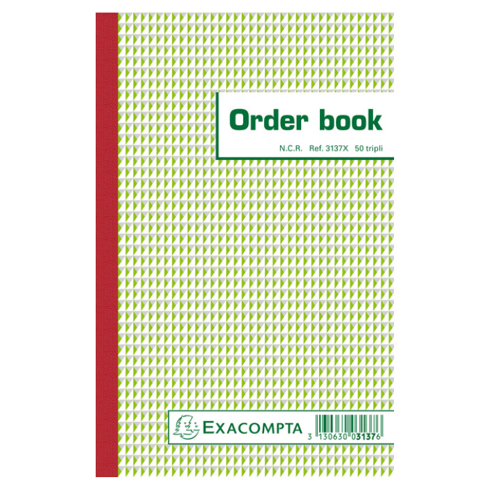Orderboek Exacompta 210x135mm 50x3vel lijn