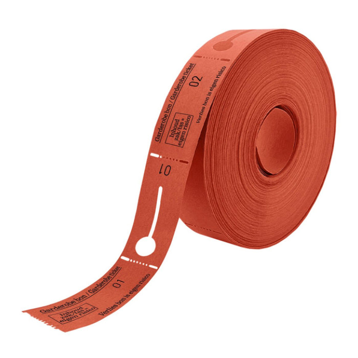 Garderobebonnen Combicraft nummering  1 t/m 500 rood 500 stuks