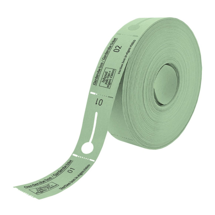 Garderobebonnen Combicraft nummering  1 t/m 500 groen 500 stuks