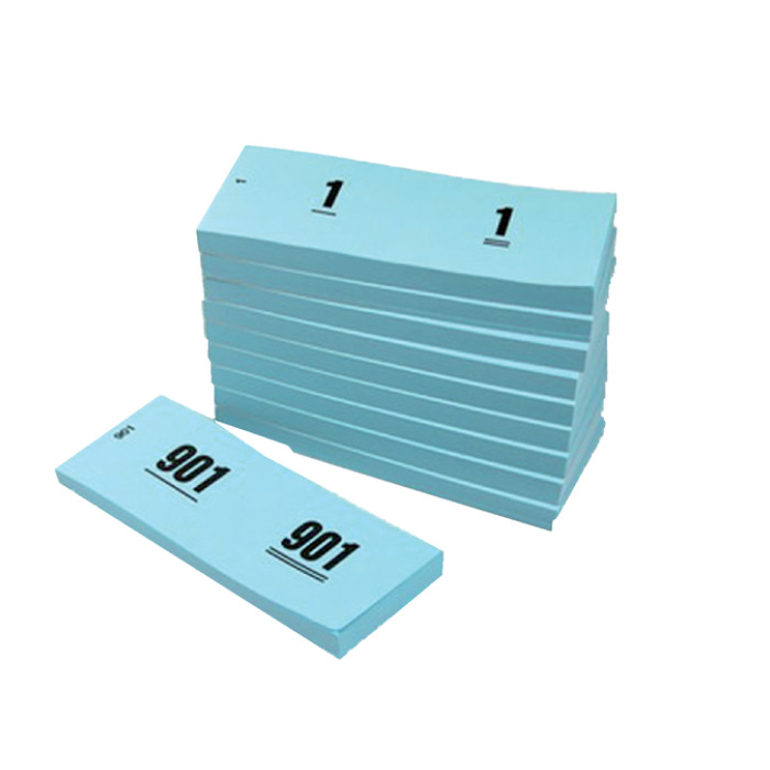 Nummerblok 42x105mm nummering 1-1000 blauw 10 stuks