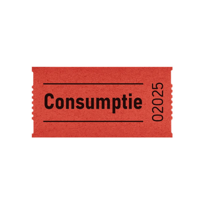 Consumptiebon Combicraft 57x30mm 2-zijdig 2x1000 stuks rood