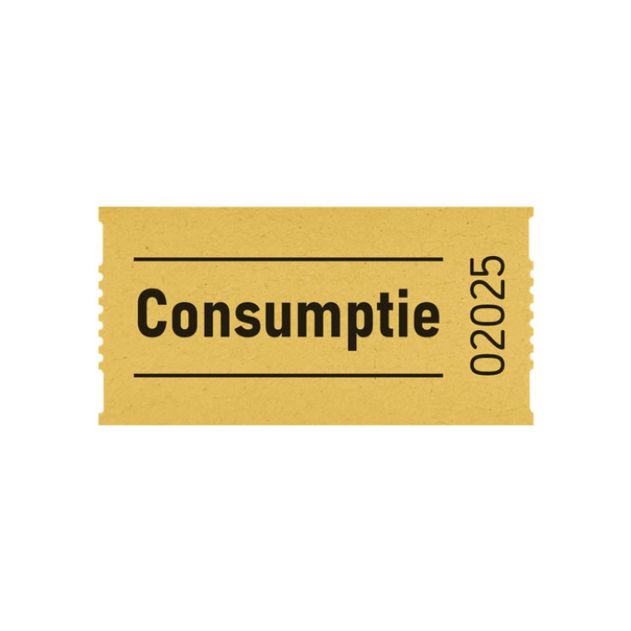 Consumptiebon Combicraft 57x30mm 2-zijdig 2x1000 stuks geel