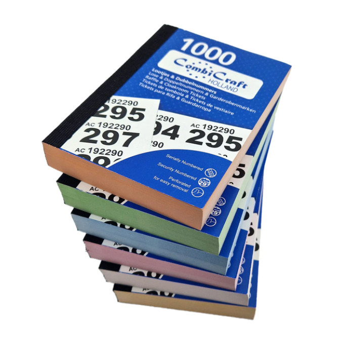 Nummerblok 1-1000 assorti 6 stuks