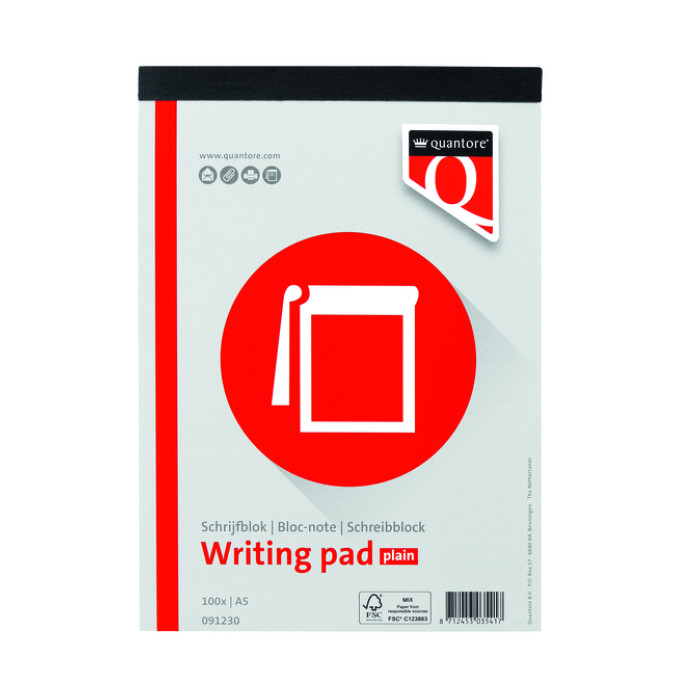 Schrijfblok Quantore A5 blanco 100vel 60 gr