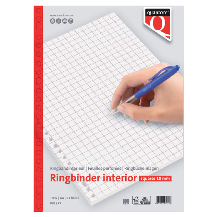 Interieur Quantore A4 23-gaats ruit 10mm 100vel