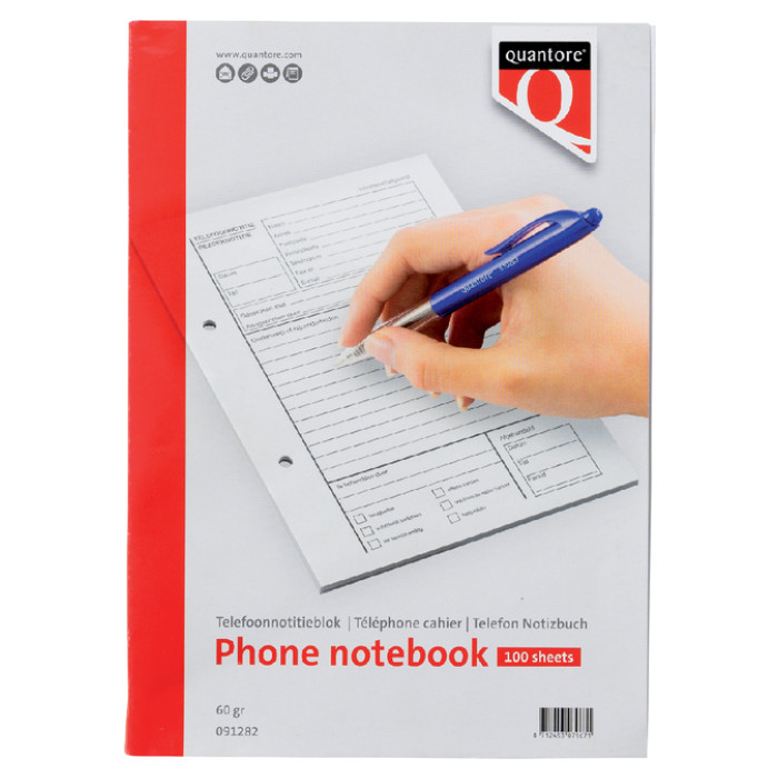Telefoonnotitieblok Quantore 100vel 60gr