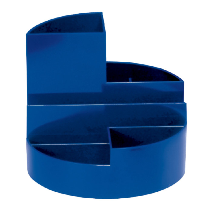 Pennenkoker MAUL roundbox 7 vakken Ø140x125mm blauw