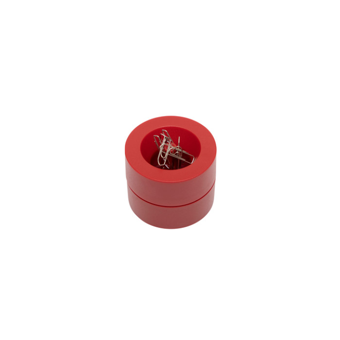 Papercliphouder MAUL Pro magnetisch Ø73x60mm rood