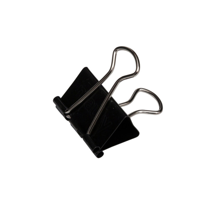 Papierklem MAUL foldback 215 13mm zwart 12 stuks