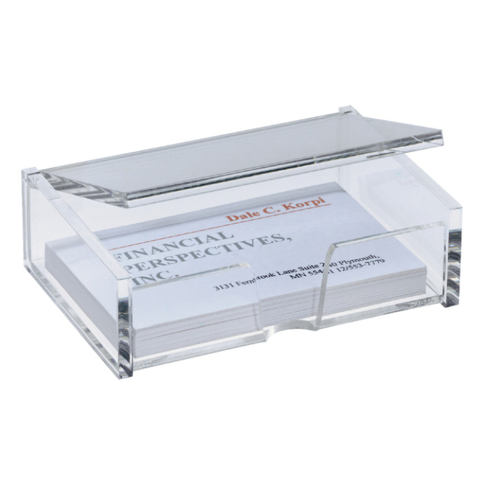 Visitekaartbox Sigel VA112 voor 80 kaarten 90x58mm acryl glashelder