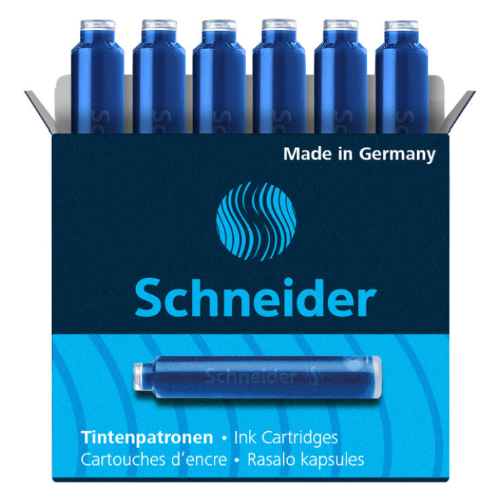 Inktpatroon Schneider din blauw doos à 6 stuks