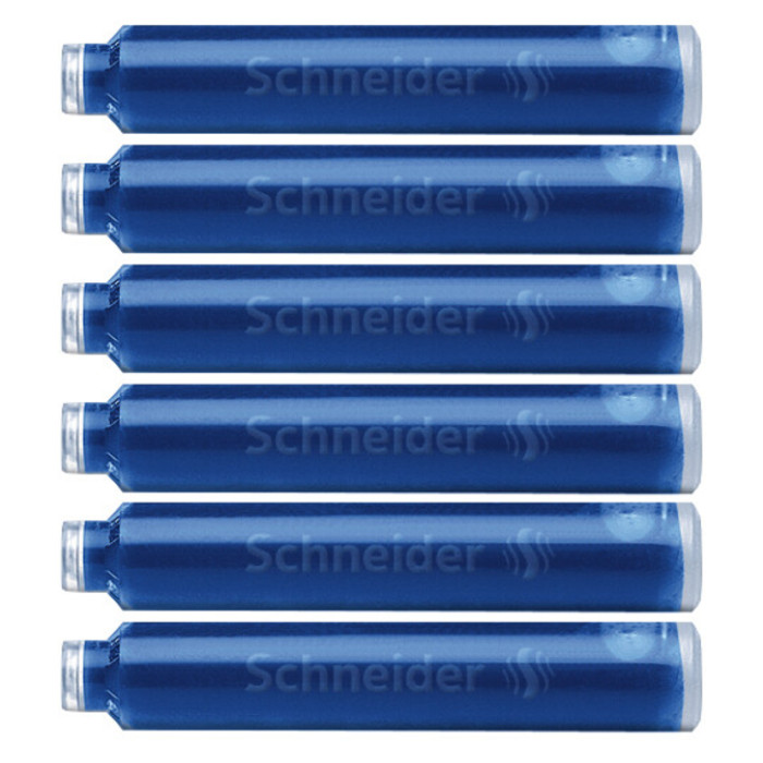 Inktpatroon Schneider din blauw doos à 6 stuks