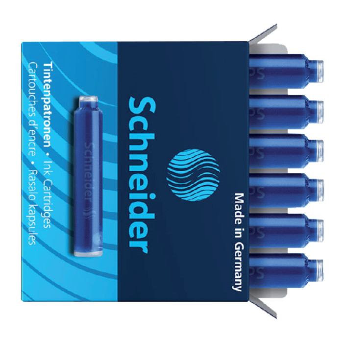 Inktpatroon Schneider din blauw doos à 6 stuks