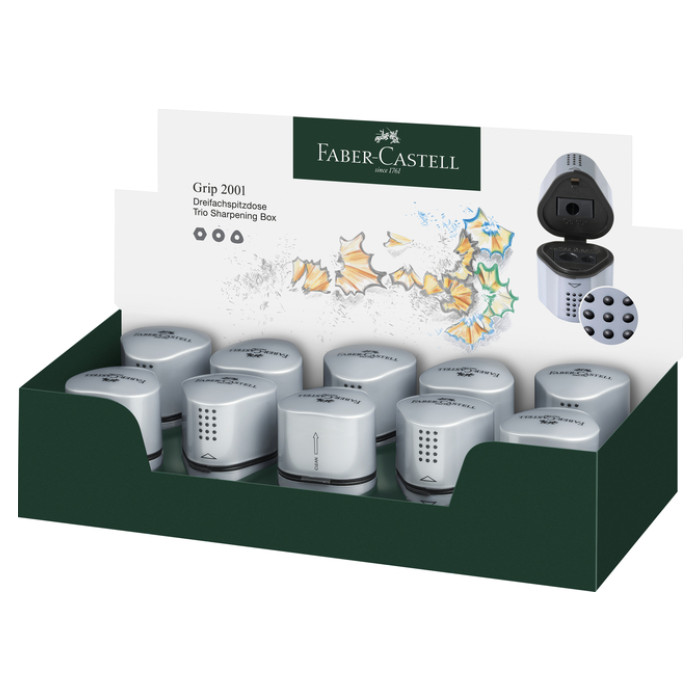 Puntenslijper Faber-Castell 2001 trio grip zilver