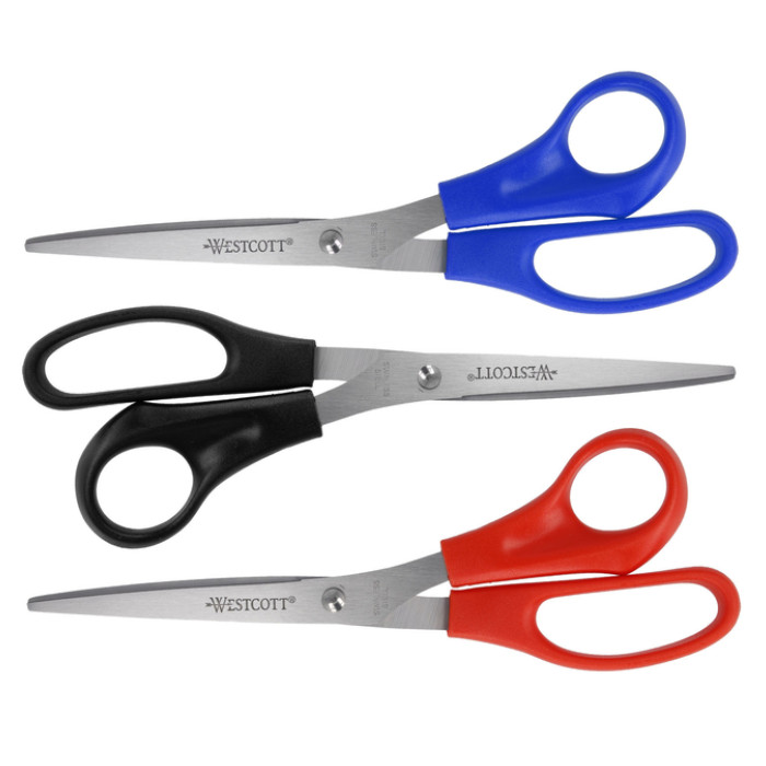 Kantoorschaar Westcott 210mm rvs assorti 3 stuks