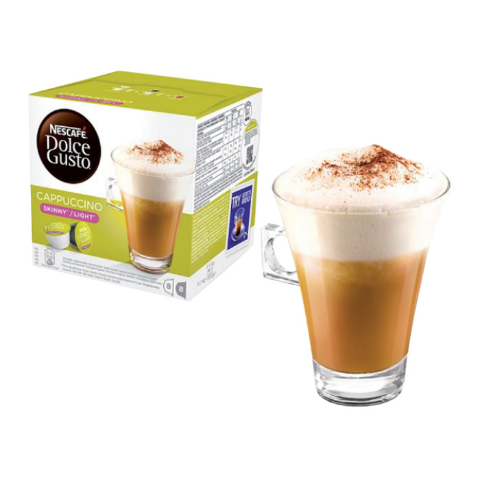 Koffiecups Dolce Gusto cappuccino light 16 stuks voor 8 kopjes