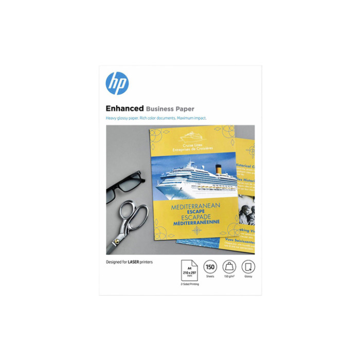Fotopapier laser HP CG965A 150gr A4 glans wit 150 vel