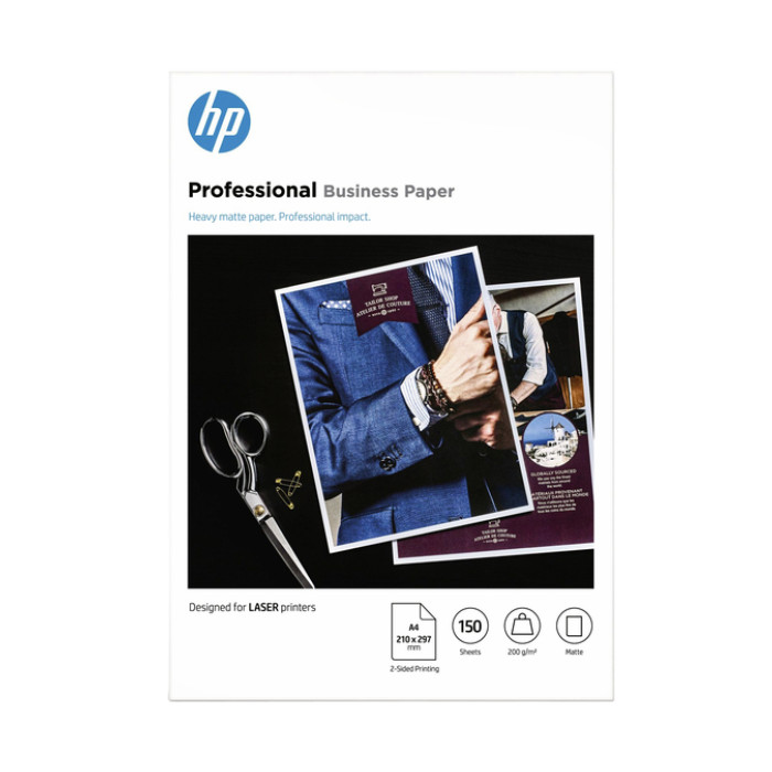 Fotopapier laser HP 7MV80A 200gr A4 mat wit 150 vel