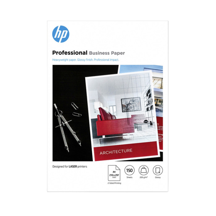 Fotopapier laser HP 7MV83A 200gr A4 glans wit 150 vel