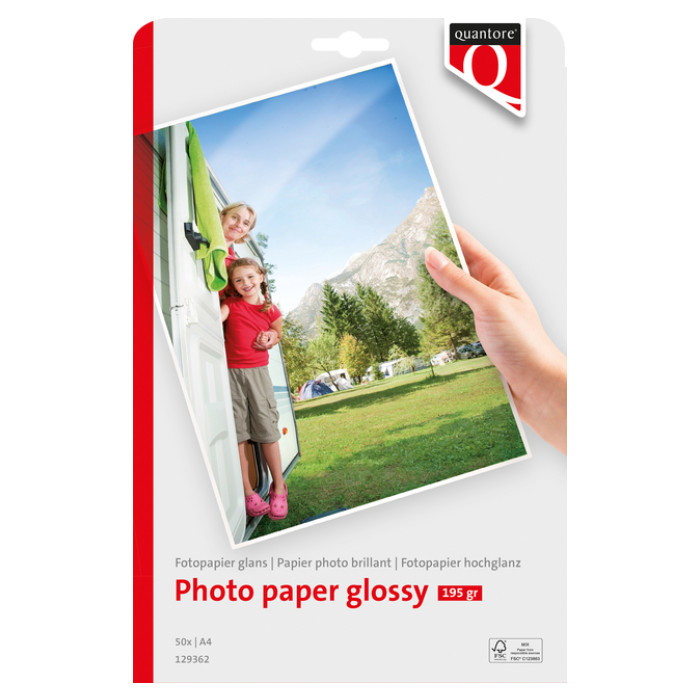 Fotopapier Quantore A4 glans 50 vel 195gr