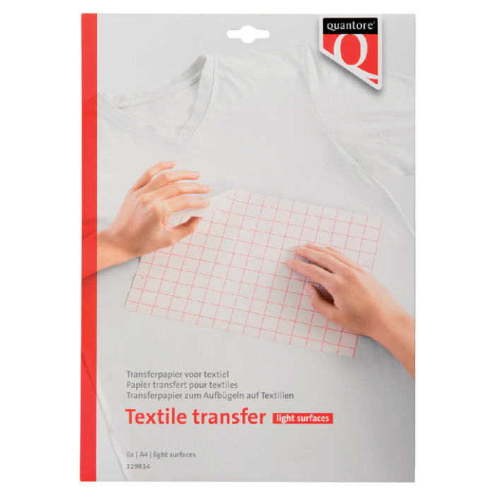 Inkjet transferpapier voor textiel Quantore lichte kleding 6 vel