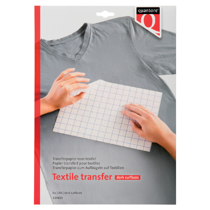 Inkjet transferpapier voor textiel Quantore donkere kleding 6 vel