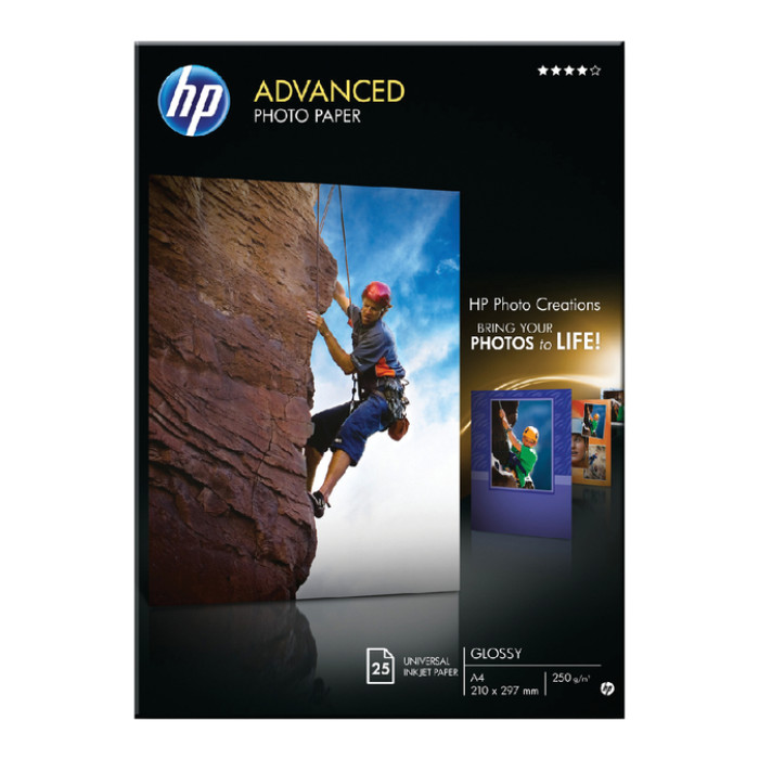 Inkjetpapier HP Q5456A A4 advanced 250gr 25 vel