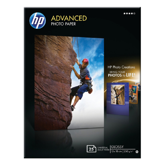 Inkjetpapier HP Q8696A 13x18cm photo glossy 250gr 25 vel