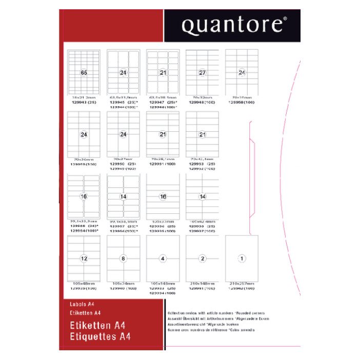 Etiket Quantore 63.5x33.9mm 2400 stuks