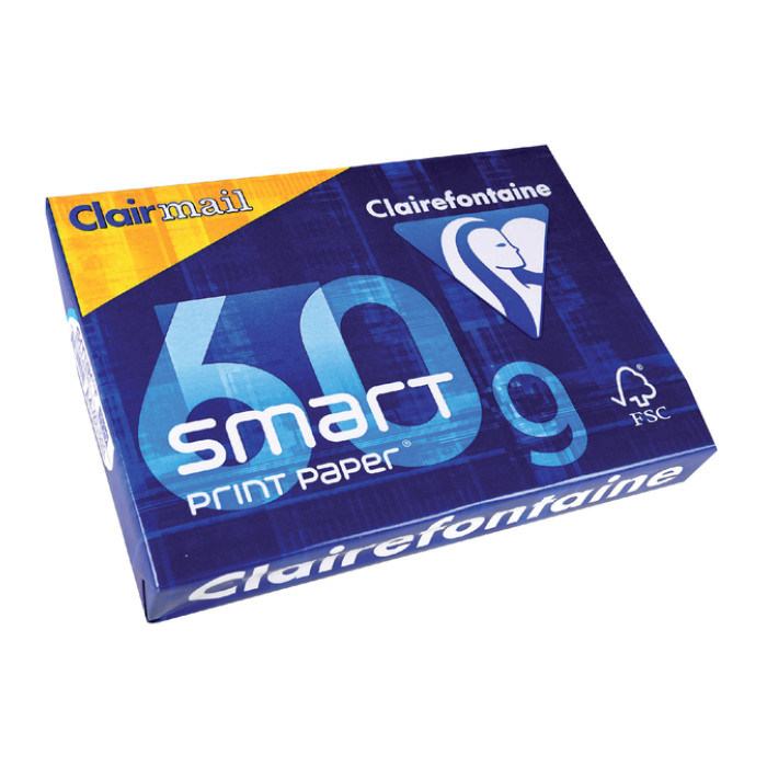 Kopieerpapier Clairefontaine Clairmail A4 60gr wit 500 vel