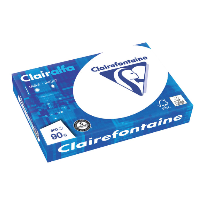 Kopieerpapier Clairefontaine Clairalfa A4 90gr wit 500 vel
