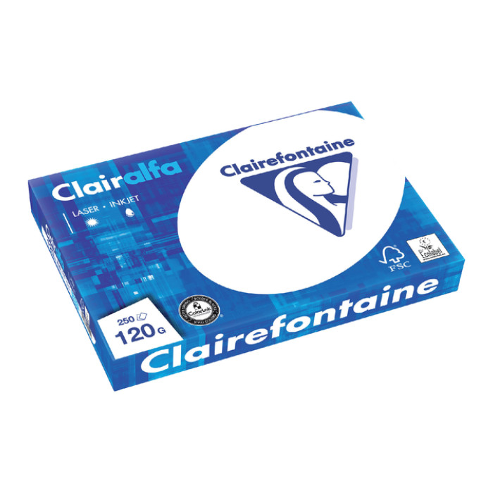 Kopieerpapier Clairefontaine Clairalfa A4 120gr wit 250 vel