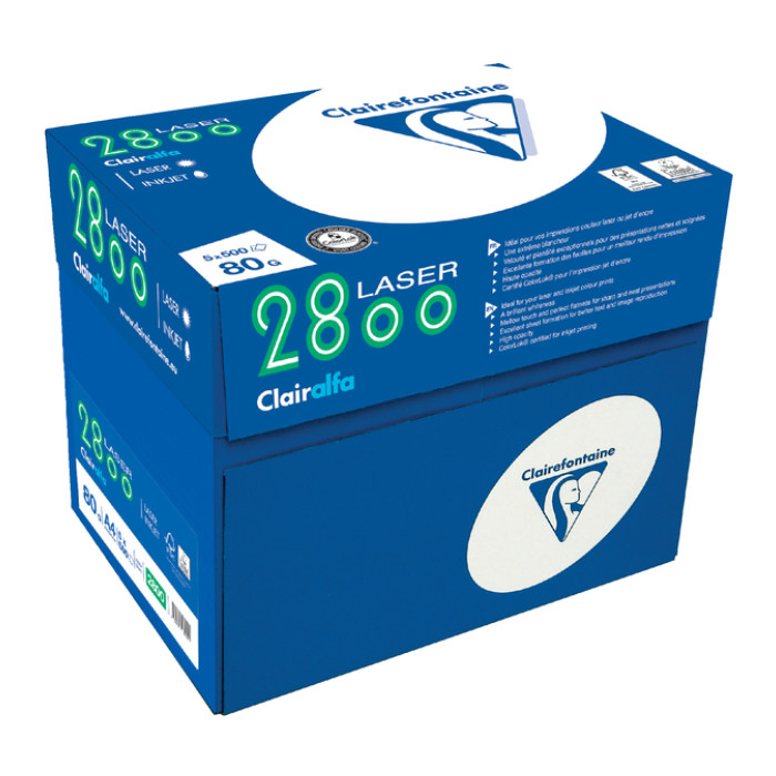 Kopieerpapier Clairefontaine laser A4 80gr wit 500 vel
