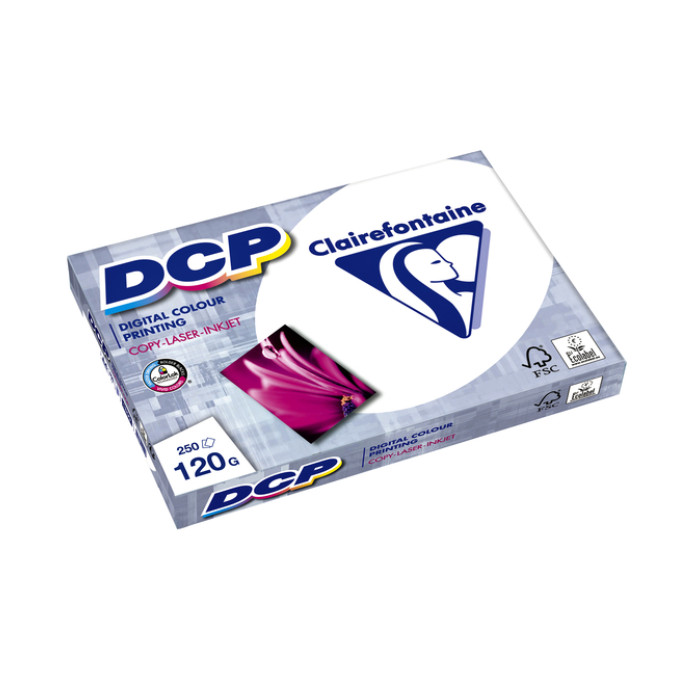Laserpapier Clairefontaine DCP A4 120gr wit 250 vel