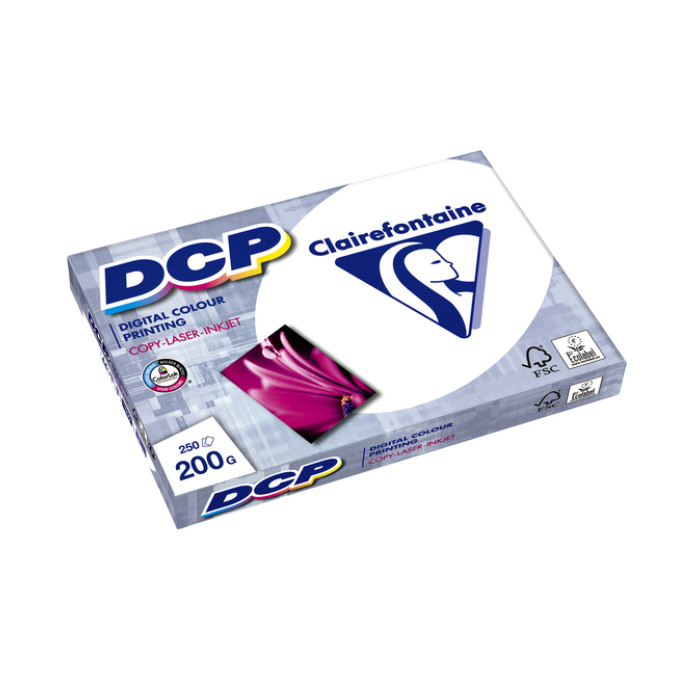 Laserpapier Clairefontaine DCP A4 200gr wit 250 vel